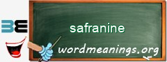 WordMeaning blackboard for safranine
